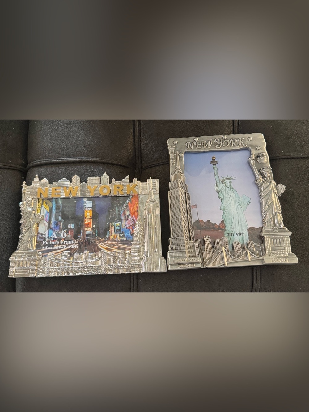 New York Silver Tone City Skyline Picture Frames